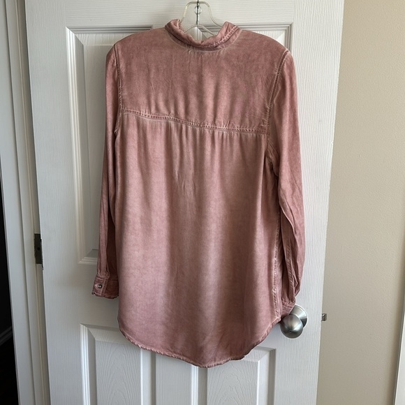 🔥EMPYRE size medium made in India 100% rayon long sleeve button up tie-dye pink - Picture 4 of 12